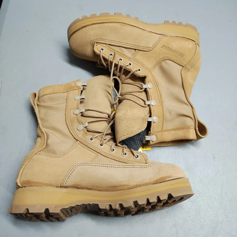 Belleville Infantry Military Combat Boots Unisex M3/W5 Tan Gore-Tex Lace Up EUC
